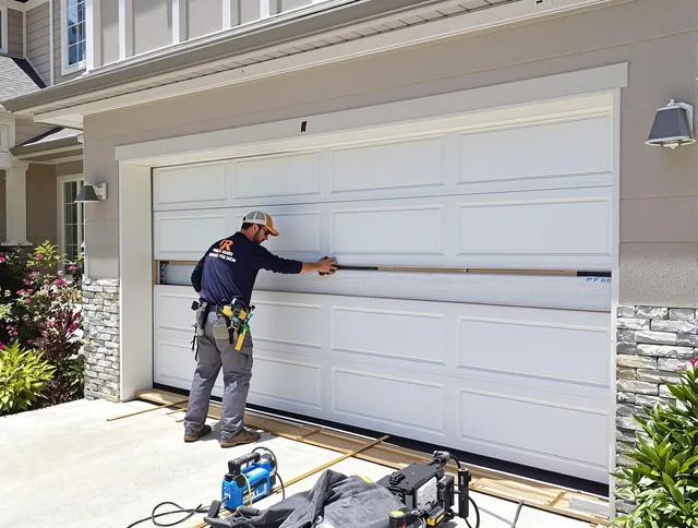 Cimarron Hills Garage Door Repair team performing complete garage door replacement at Cimarron Hills residence