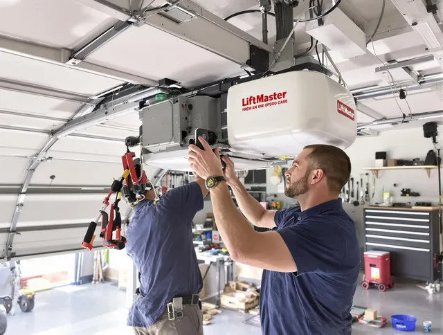 Cimarron Hills Garage Door Repair technician performing advanced diagnostics on garage opener in Cimarron Hills