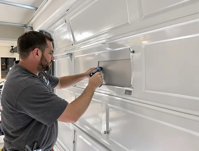 Garage door panel repair by Cimarron Hills Garage Door Repair in Cimarron Hills