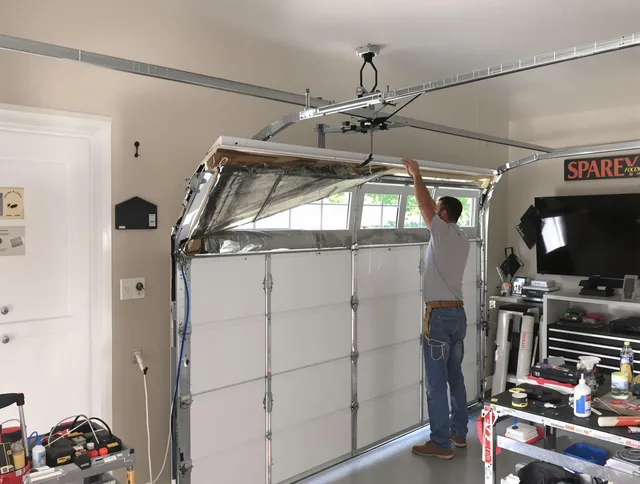 Garage door section replacement by Cimarron Hills Garage Door Repair in Cimarron Hills